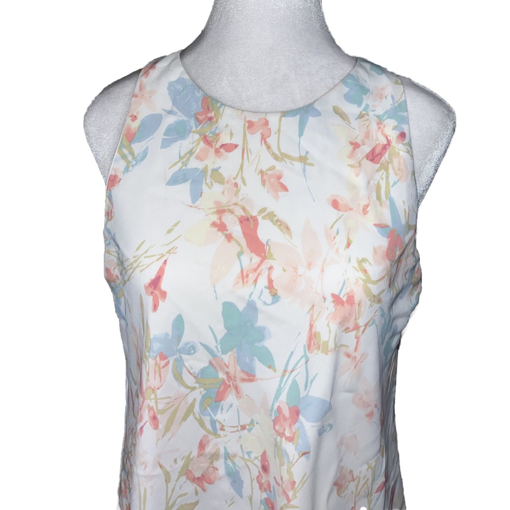 Lauren Ralph Lauren Women's Floral Crepe Dress White Size 8 Long Length - Picture 2 of 10